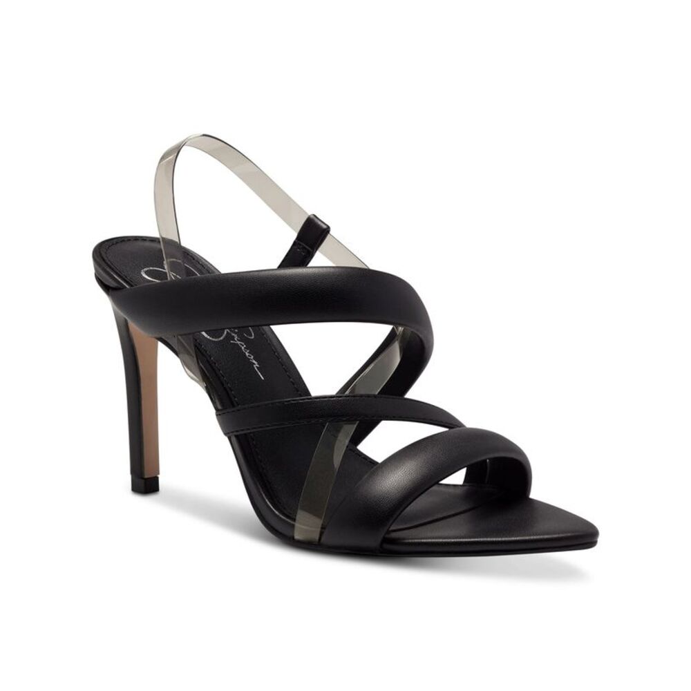 JESSICA SIMPSON Womens Black Krissta Stiletto Slip On Slingback Sandal 5 M